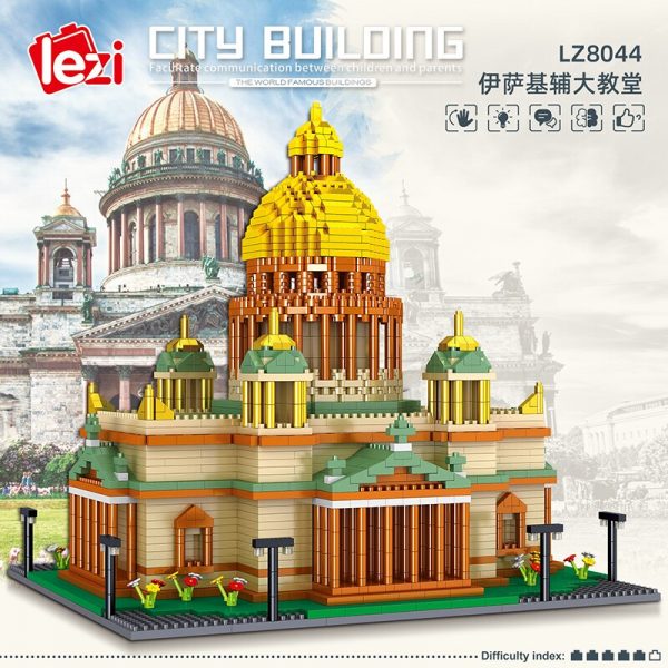 Lezi 8044 World Architecture St Isaac s Cathedral Museum Church DIY Mini Diamond Blocks Bricks Building 4 - LOZ™ MINI BLOCKS