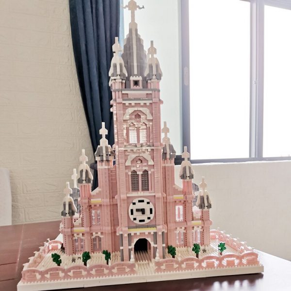 Lezi 8052 World Architecture Pink Dream Sacred Heart Church Castle Mini Diamond Blocks Bricks Building Toy 2 - LOZ™ MINI BLOCKS