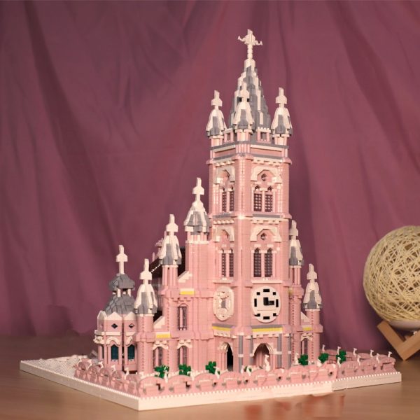 Lezi 8052 World Architecture Pink Dream Sacred Heart Church Castle Mini Diamond Blocks Bricks Building Toy 3 - LOZ™ MINI BLOCKS