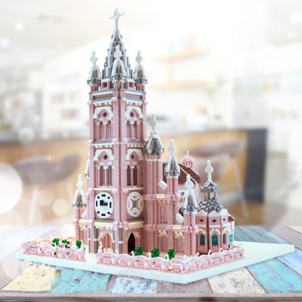 Lezi 8052 World Architecture Pink Dream Sacred Heart Church Castle Mini Diamond Blocks Bricks Building Toy 5 - LOZ™ MINI BLOCKS