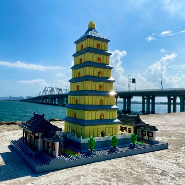 Lezi 8185 World Architecture China Ancient Wild Goose Pagoda Tower Mini Diamond Blocks Bricks Building Toy 2 - LOZ™ MINI BLOCKS