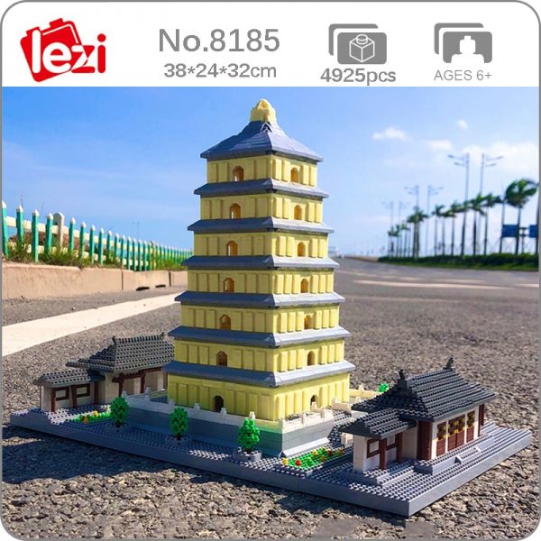 Lezi 8185 World Architecture China Ancient Wild Goose Pagoda Tower Mini Diamond Blocks Bricks Building Toy - LOZ™ MINI BLOCKS