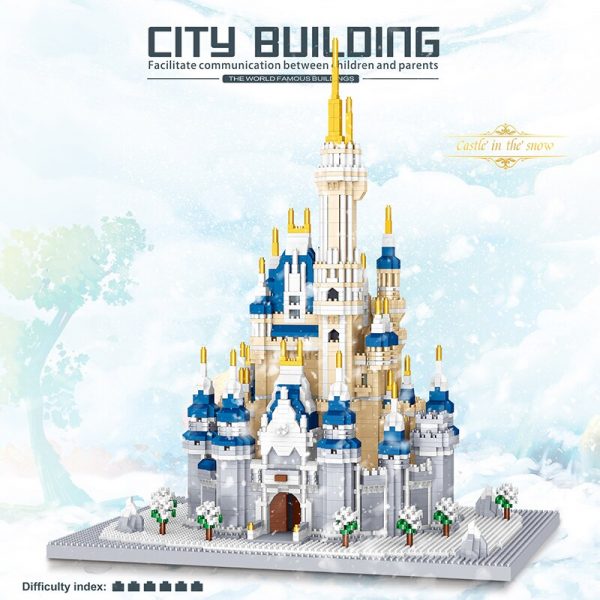 Lezi 8189 World Architecture Snow Castle Palace Tower Winter Tree 3D Mini Diamond Blocks Bricks Building 2 - LOZ™ MINI BLOCKS