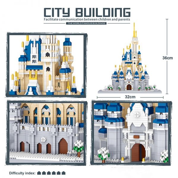 Lezi 8189 World Architecture Snow Castle Palace Tower Winter Tree 3D Mini Diamond Blocks Bricks Building 3 - LOZ™ MINI BLOCKS