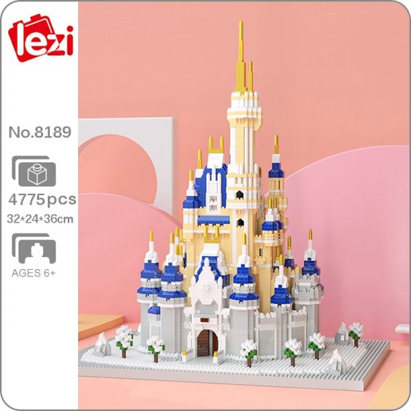 Lezi 8189 World Architecture Snow Castle Palace Tower Winter Tree 3D Mini Diamond Blocks Bricks Building - LOZ™ MINI BLOCKS