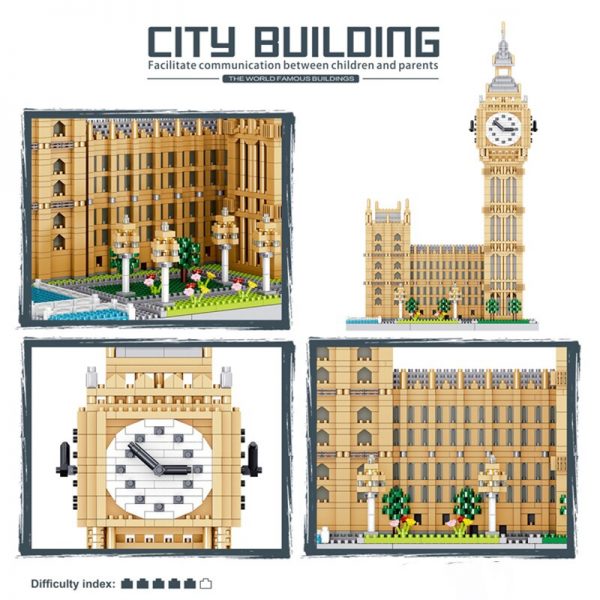 Lezi 8190 World Architecture London Elizabeth Tower Big Ben Tree DIY Mini Diamond Blocks Bricks Building 2 - LOZ™ MINI BLOCKS