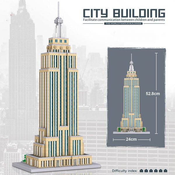 Lezi 8192 World Architecture New York Empire State Building 3D Model Mini Diamond Blocks Bricks Building 1 - LOZ™ MINI BLOCKS