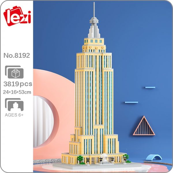 Lezi 8192 World Architecture New York Empire State Building 3D Model Mini Diamond Blocks Bricks Building - LOZ™ MINI BLOCKS