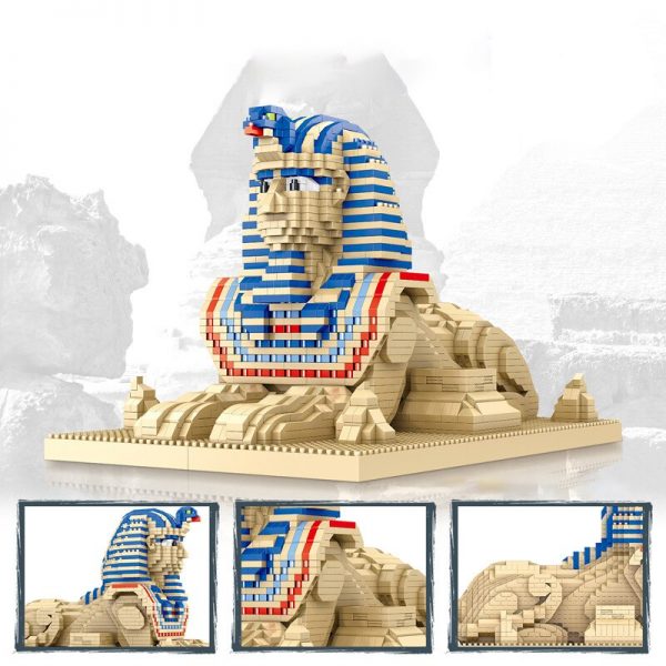 Lezi 8195 Welt Architektur gypten Pharao Sphinx W ste Monster DIY Mini Diamant Bl cke Ziegel 1 - LOZ™ MINI BLOCKS
