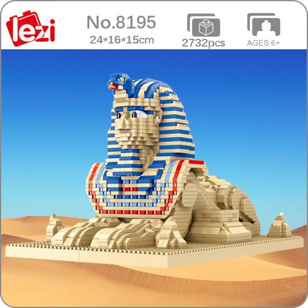 Lezi 8195 Welt Architektur gypten Pharao Sphinx W ste Monster DIY Mini Diamant Bl cke Ziegel - LOZ™ MINI BLOCKS