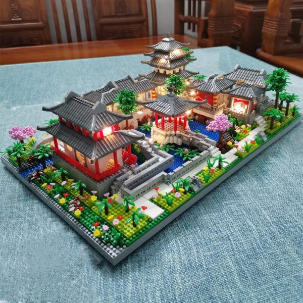 Lezi 8202 Chinesischen Architektur Pavilion Garten Hof Haus Modell Mini Diamant Bl cke Ziegel Geb ude 1 - LOZ™ MINI BLOCKS