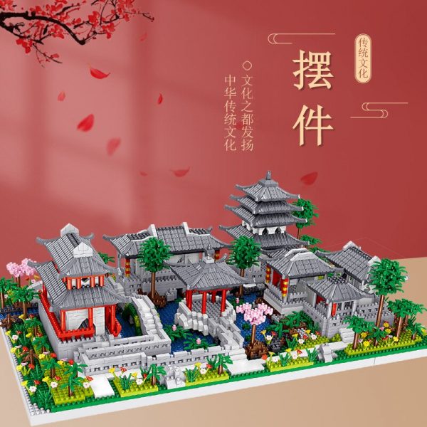 Lezi 8202 Chinesischen Architektur Pavilion Garten Hof Haus Modell Mini Diamant Bl cke Ziegel Geb ude 2 - LOZ™ MINI BLOCKS