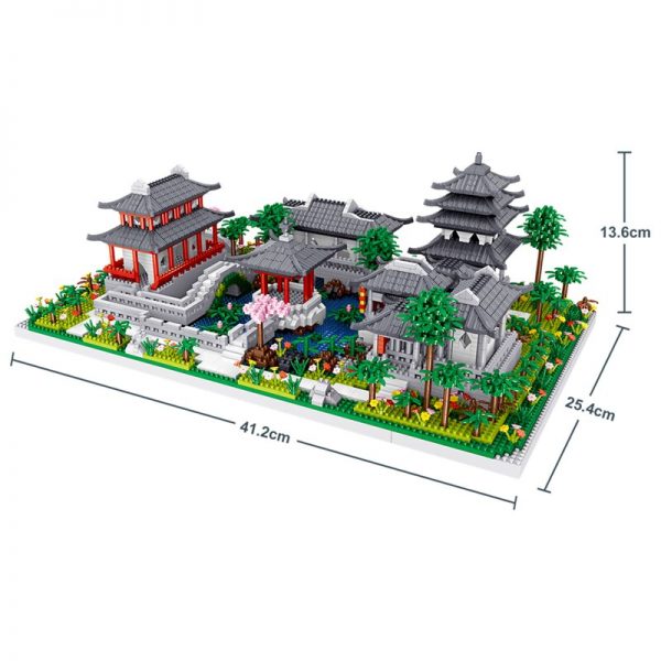 Lezi 8202 Chinesischen Architektur Pavilion Garten Hof Haus Modell Mini Diamant Bl cke Ziegel Geb ude 4 - LOZ™ MINI BLOCKS