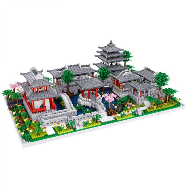 Lezi 8202 Chinesischen Architektur Pavilion Garten Hof Haus Modell Mini Diamant Bl cke Ziegel Geb ude 5 - LOZ™ MINI BLOCKS