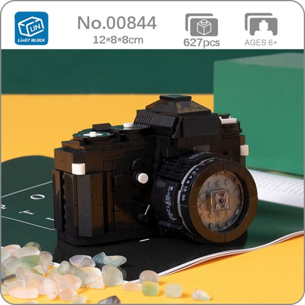 Lin 00844 Black SLR Digital Camera Machine 3D Model 627pcs DIY Small Mini Blocks Bricks Building - LOZ™ MINI BLOCKS