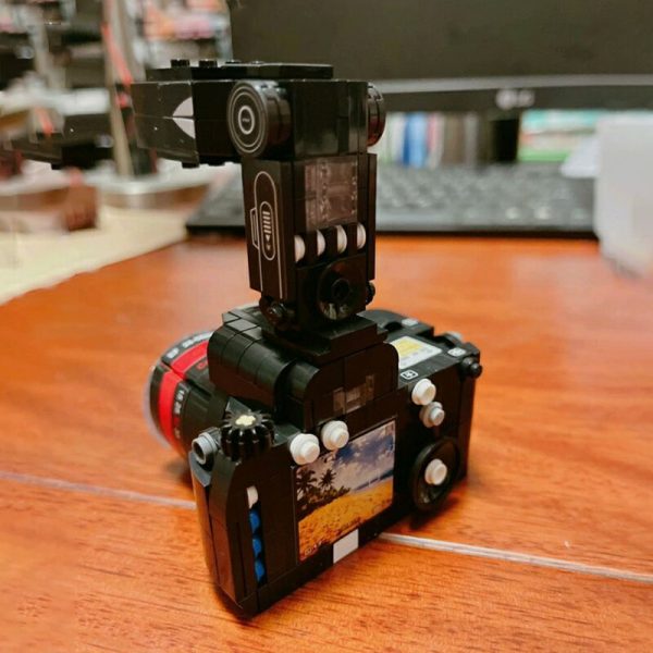 Lin 00845 Black Retro Flash Light SLR Camera Machine 3D Model DIY Small Mini Blocks Bricks 4 - LOZ™ MINI BLOCKS