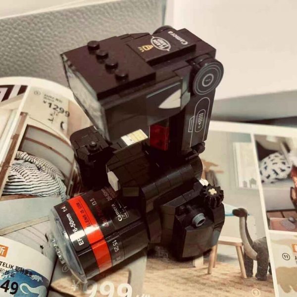 Lin 00845 Black Retro Flash Light SLR Camera Machine 3D Model DIY Small Mini Blocks Bricks 5 - LOZ™ MINI BLOCKS