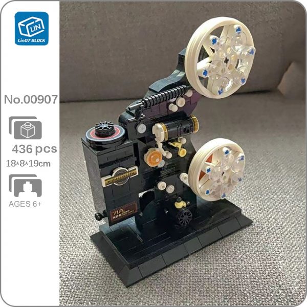Lin 00907 Vintage Camera Film Projector Gears Technic Machine 3D Model DIY Mini Blocks Bricks Building - LOZ™ MINI BLOCKS
