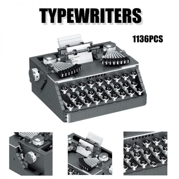 Lin 00940 Classic Retro Typewriter Keyboard Model Movable Science Collection Mini Blocks Bricks Building Toy for 5 - LOZ™ MINI BLOCKS