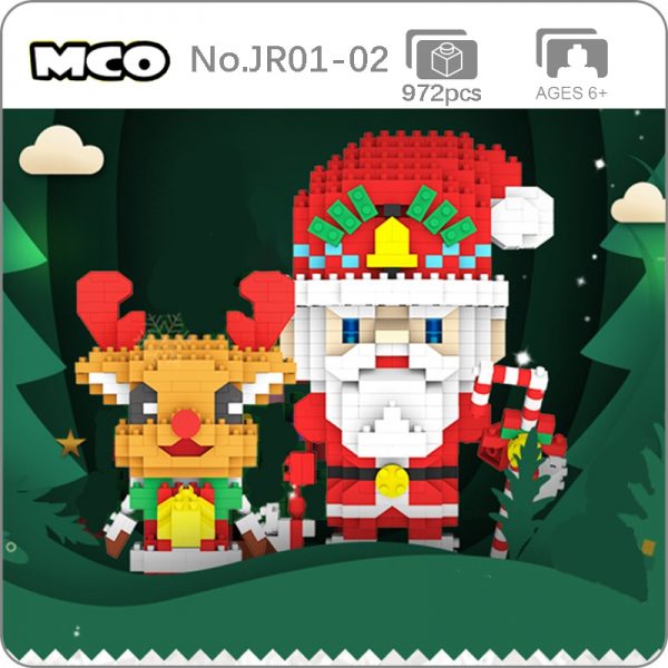 MCO Xmas Father Christmas Santa Claus Elk Reindeer Deer Animal DIY Mini Diamond Blocks Bricks Building - LOZ™ MINI BLOCKS