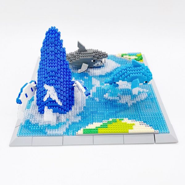PZX 6624 Animal World Shark Dolphin Whale Fish Ice Sea River Model Mini Diamond Blocks Bricks 2 - LOZ™ MINI BLOCKS