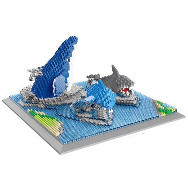 PZX 6624 Animal World Shark Dolphin Whale Fish Ice Sea River Model Mini Diamond Blocks Bricks 5 - LOZ™ MINI BLOCKS