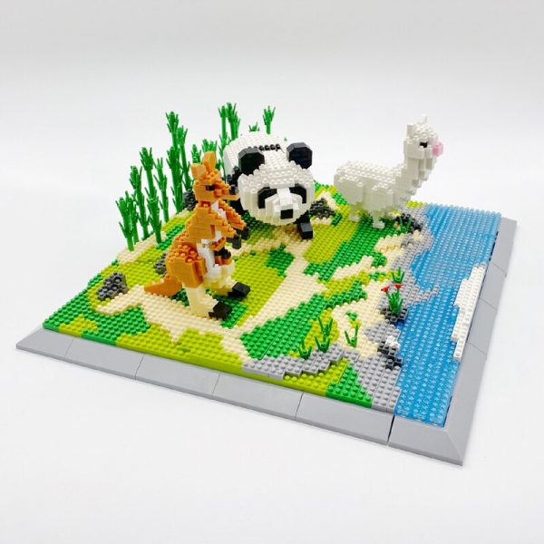 PZX 6625 Animal World Panda Beer Kangaroo Alpaca 3D Model DIY Mini Diamond Blocks Bricks Building 1 - LOZ™ MINI BLOCKS