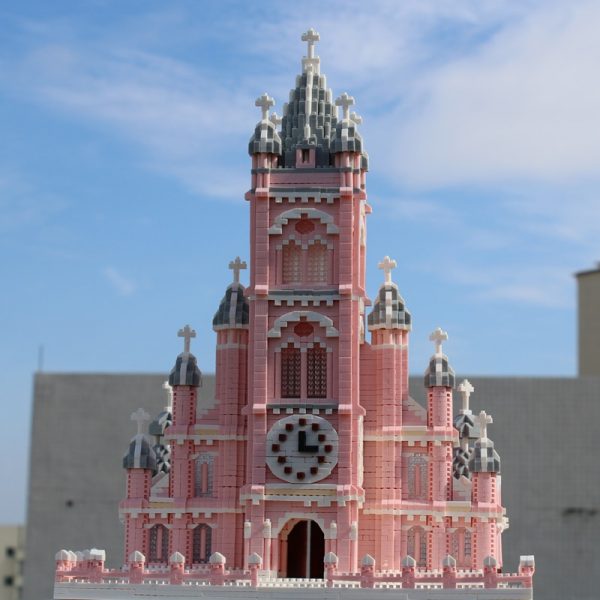 PZX 6626 6 World Architecture Pink Sacred Heart Church 3D Model DIY Mini Diamond Blocks Bricks 2 - LOZ™ MINI BLOCKS