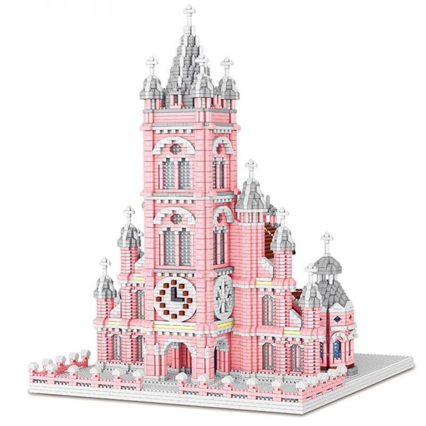 PZX 6626 6 World Architecture Pink Sacred Heart Church 3D Model DIY Mini Diamond Blocks Bricks 5 - LOZ™ MINI BLOCKS