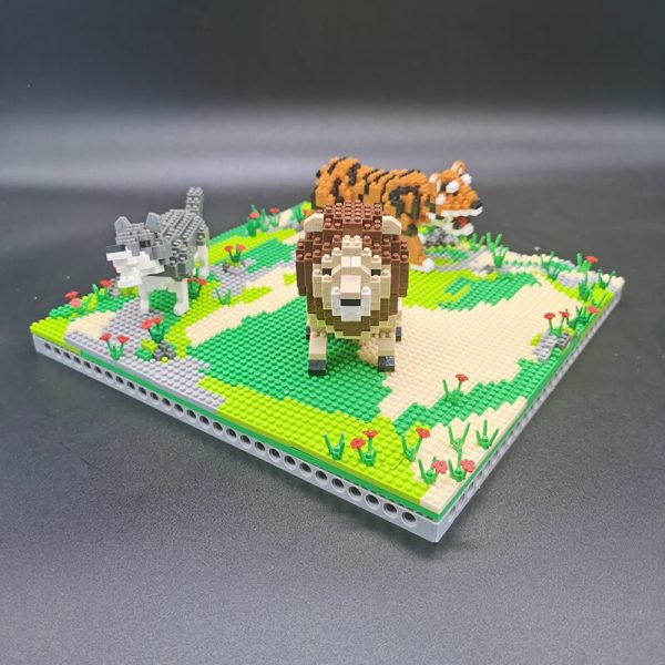 PZX 6630 Animal World Lion Tiger Wolf Flower Meadow 3D Model DIY Mini Diamond Blocks Bricks 1 - LOZ™ MINI BLOCKS