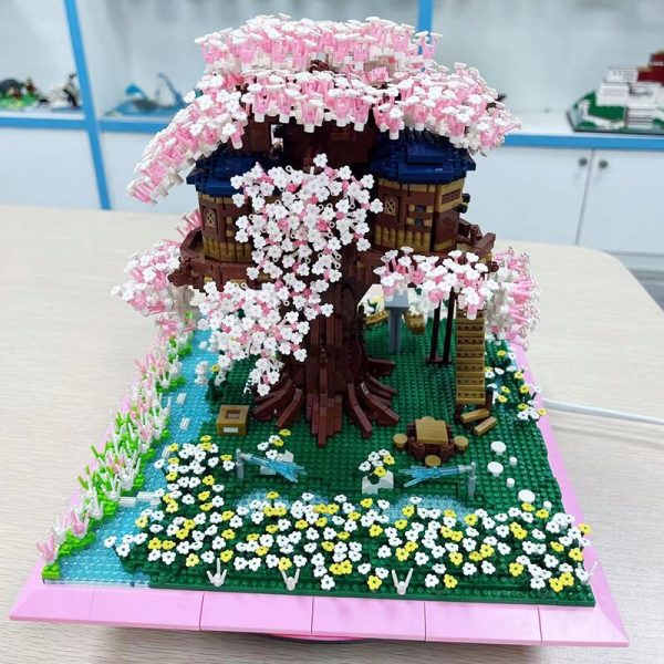 PZX 9928 World Architecture Sakura Tree House Flower Garden Lake Mini Diamond Blocks Bricks Building Toy 1 - LOZ™ MINI BLOCKS