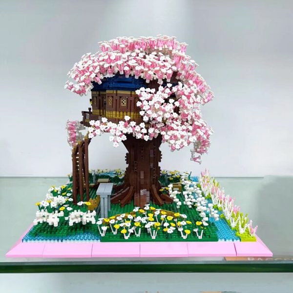PZX 9928 World Architecture Sakura Tree House Flower Garden Lake Mini Diamond Blocks Bricks Building Toy 2 - LOZ™ MINI BLOCKS