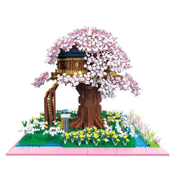 PZX 9928 World Architecture Sakura Tree House Flower Garden Lake Mini Diamond Blocks Bricks Building Toy 5 - LOZ™ MINI BLOCKS