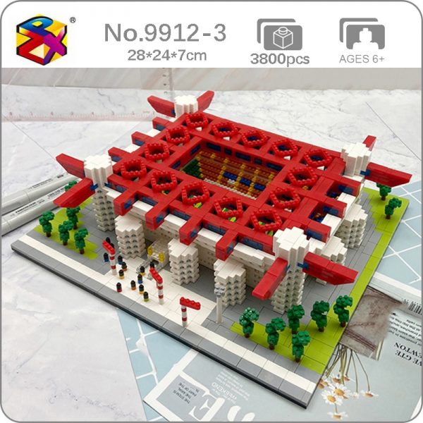 PZX World Architecture Football San Siro Meazza Stadium Soccer Field Mini Diamond Blocks Bricks Building Toy - LOZ™ MINI BLOCKS