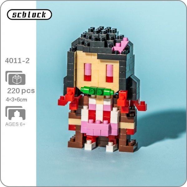 SC 4011 2 Anime Demon Slayer Kamado Nezuko Warrior Ninja Monster Mini Diamond Blocks Bricks Building - LOZ™ MINI BLOCKS