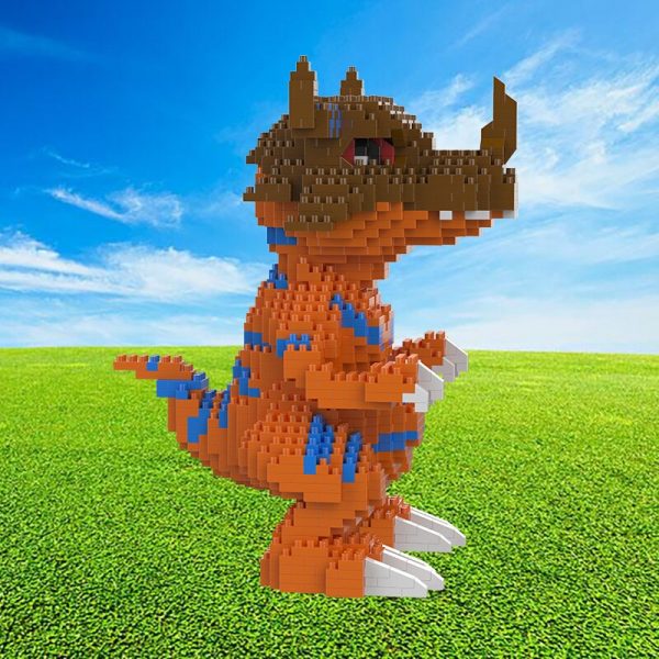 SC 5010 Anime Digimon Greymon Digital Monster Dragon Animal 3D Model Mini Diamond Blocks Bricks Building 3 - LOZ™ MINI BLOCKS