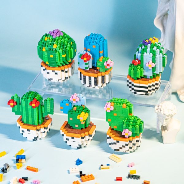 SC 8811 Pot Plant World Cartoon Cactus Flower Desert Soil Model DIY Mini Diamond Blocks Bricks 2 - LOZ™ MINI BLOCKS