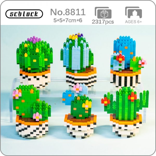 SC 8811 Pot Plant World Cartoon Cactus Flower Desert Soil Model DIY Mini Diamond Blocks Bricks - LOZ™ MINI BLOCKS