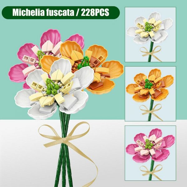 Sembo 601233 Colourful Flowers Bouquet Michelia Fuscata 3pcs lot Plant Model Mini Blocks Bricks Building Toy 2 - LOZ™ MINI BLOCKS