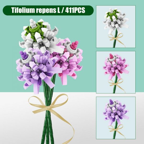 Sembo 601234 Colourful Flowers Bouquet Trifolium Repens L 3pcs lot Plant DIY Mini Blocks Bricks Building 2 - LOZ™ MINI BLOCKS