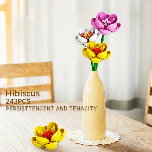 Sembo 601235 Colourful Flowers Bouquet Hibiscus Syriacus 3pcs lot Plant DIY Mini Blocks Bricks Building Toy - LOZ™ MINI BLOCKS