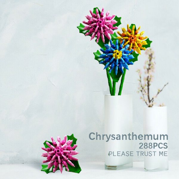 Sembo 601236 Colourful Flowers Bouquet Chrysanthe 3pcs lot Garden Plant DIY Mini Blocks Bricks Building Toy - LOZ™ MINI BLOCKS