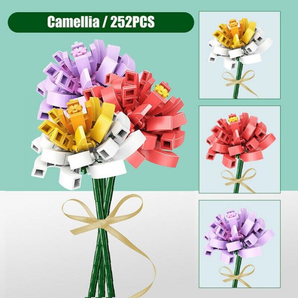Sembo 601237 Colur Flowers Bouquet Camellia 3pcs lot Garden Plant Assembly Mini Blocks Bricks Building Toy 2 - LOZ™ MINI BLOCKS