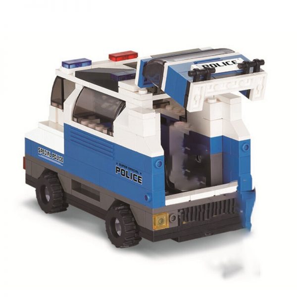 Sluban B0189 Police Station Office Transport Car Truck Guard Basis Assembly Mini Blocks Bricks Building Toy 1 - LOZ™ MINI BLOCKS