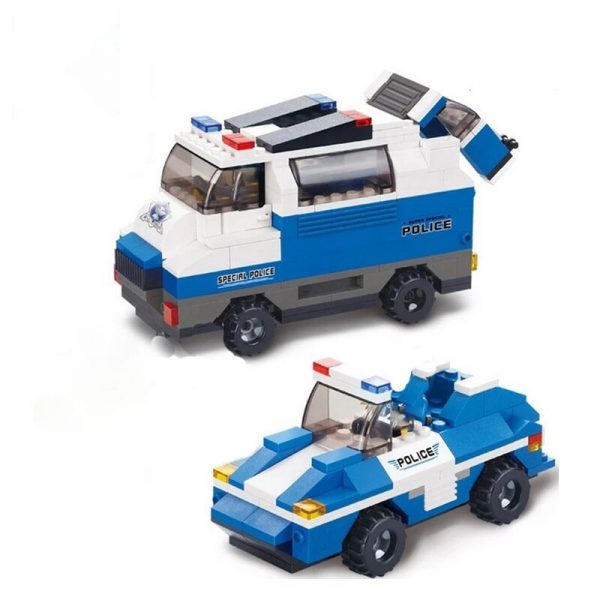 Sluban B0189 Police Station Office Transport Car Truck Guard Basis Assembly Mini Blocks Bricks Building Toy 3 - LOZ™ MINI BLOCKS