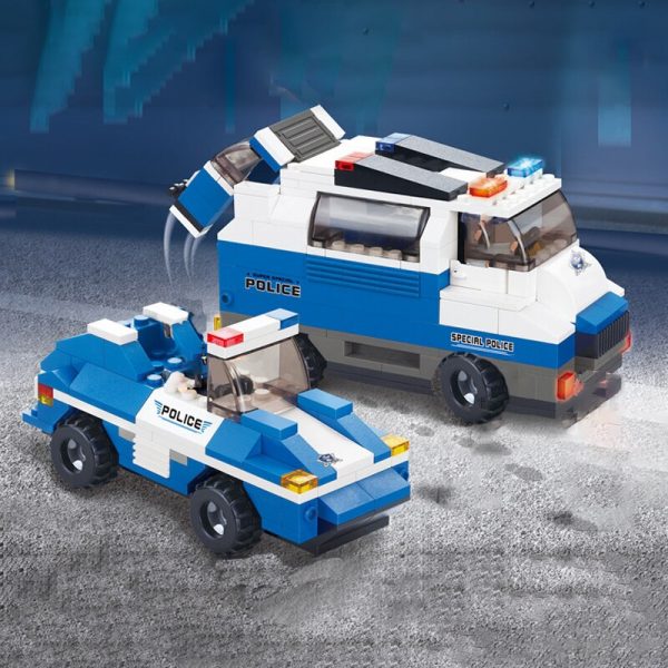 Sluban B0189 Police Station Office Transport Car Truck Guard Basis Assembly Mini Blocks Bricks Building Toy 4 - LOZ™ MINI BLOCKS