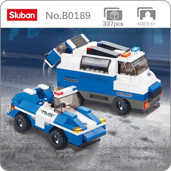 Sluban B0189 Police Station Office Transport Car Truck Guard Basis Assembly Mini Blocks Bricks Building Toy - LOZ™ MINI BLOCKS