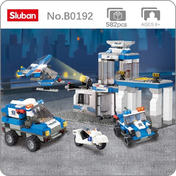 Sluban B0192 City Police Station Director Center Car Plane Truck Guard Basis Mini Blocks Bricks Building - LOZ™ MINI BLOCKS