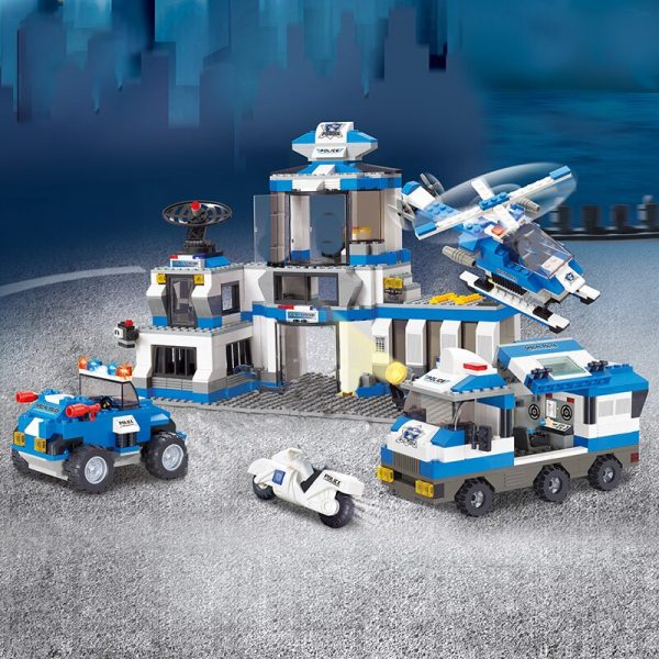 Sluban B0193 City Police Station Office Car Plane Truck Guard Basis Assembly Mini Blocks Bricks Building 3 - LOZ™ MINI BLOCKS