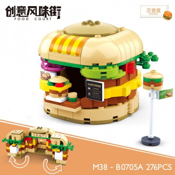 Sluban B0705A Food Court Hamburger Fast Food Sandwich Restaurant Assembly 3D Mini Blocks Bricks Building Toy 2 - LOZ™ MINI BLOCKS